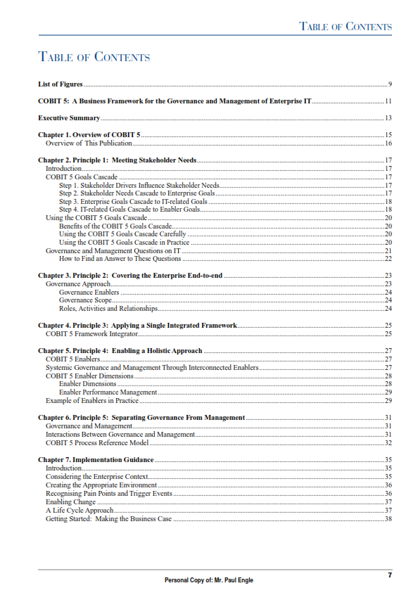 COBIT 5 - A Business Framework for the Governance and Management of Enterprise IT preview page 1
