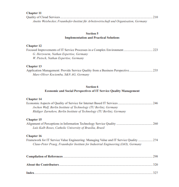 Quality Management for IT Services Perspectives on Business and Process Performance preview page 3
