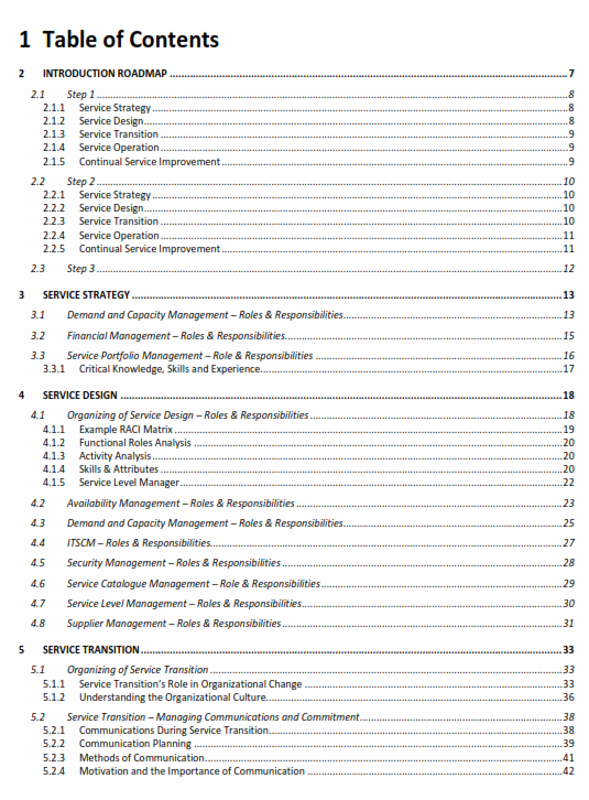 IT Service Management Processes And Activities, Role And Responsibility Handbook preview page 1