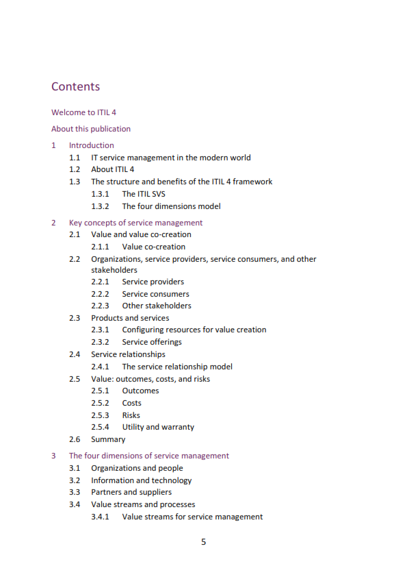 ITIL Foundation 4 Edition preview page 1