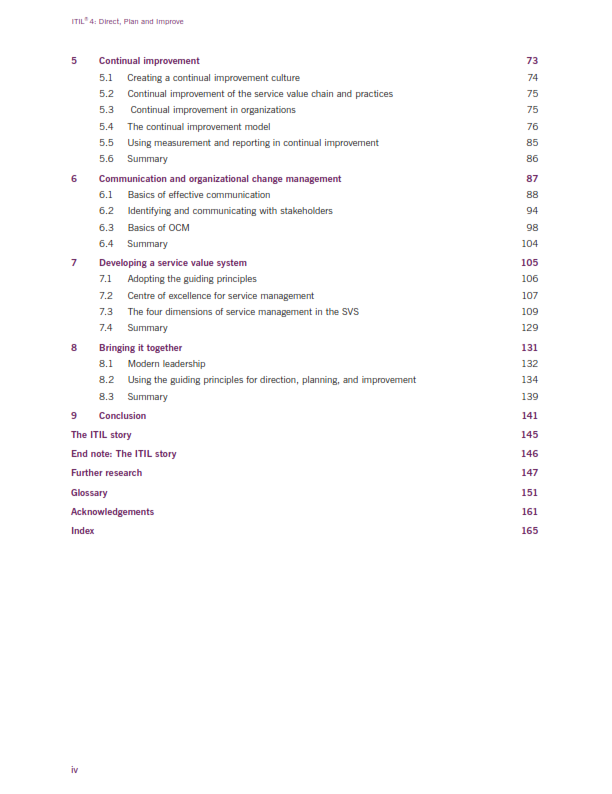 ITIL Foundation 4 Direct, Plan and Improve preview page 2