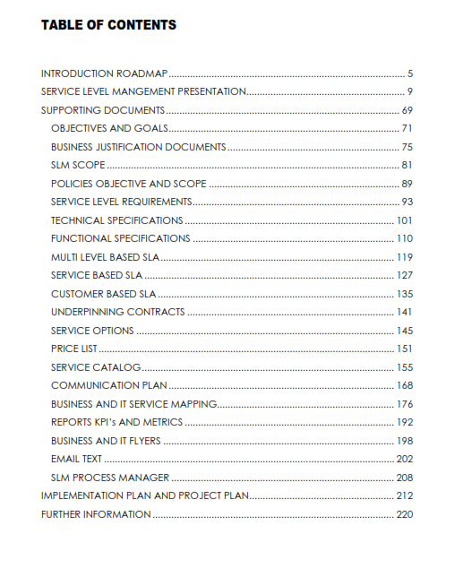IT Services Level Management Best Practice Handbook preview page 1