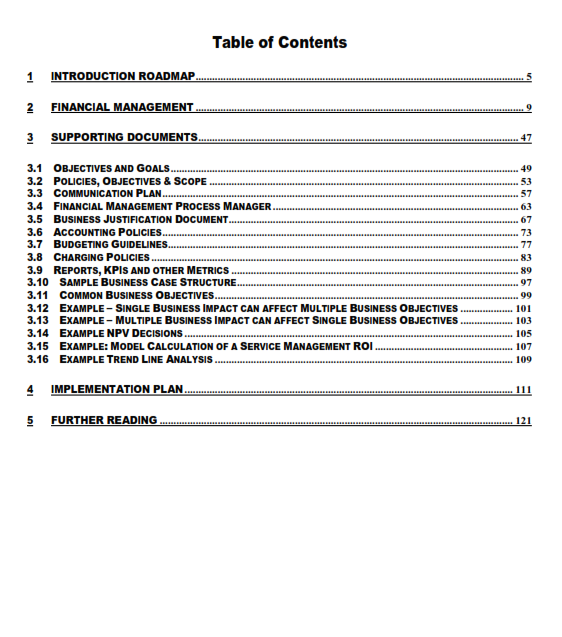 The Financial Management 
Toolkits preview page 1