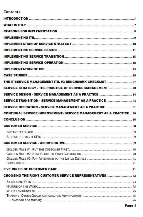 ServiceDesk Management Best Practice Handbook preview page 1