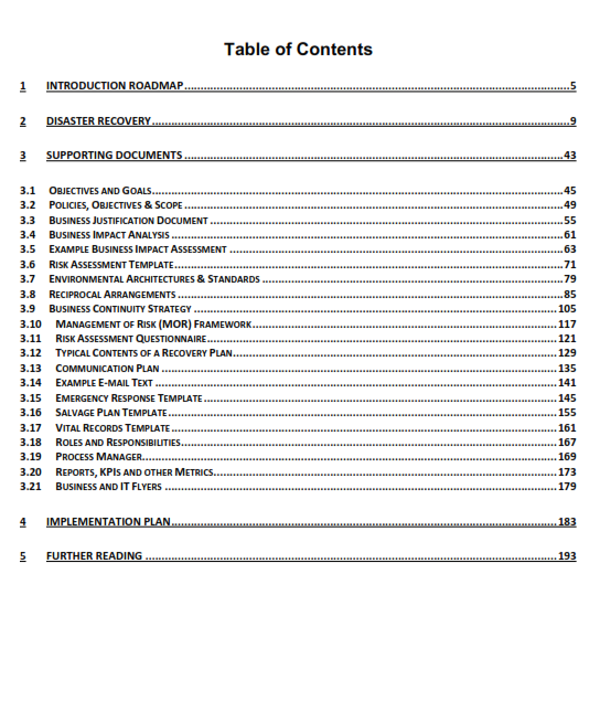 Disaster Recovery and Business Continuity Services Workbook preview page 1
