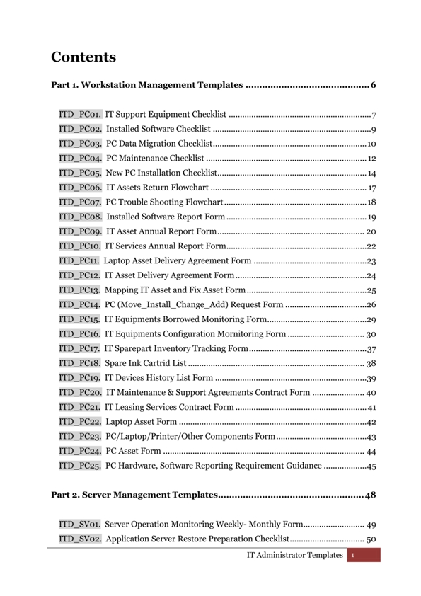 IT Administrator Templates E-book preview