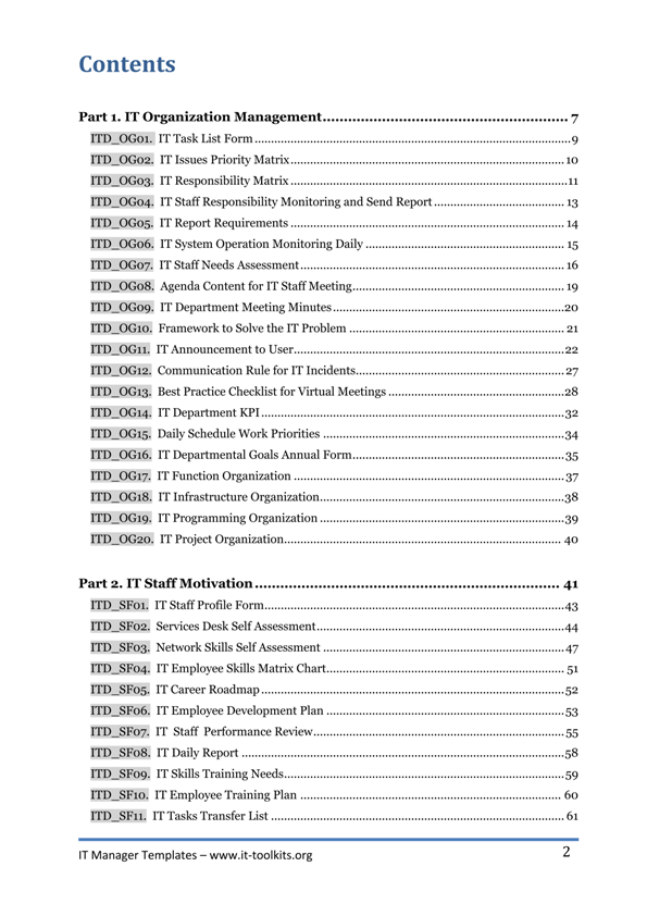 IT Manager Templates E-book preview page 1